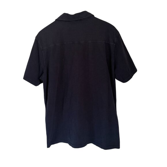 Leonard Frisbie Mens Short Sleeve Button-Up Shirt Navy Blue Cotton XL - Picture 5 of 6